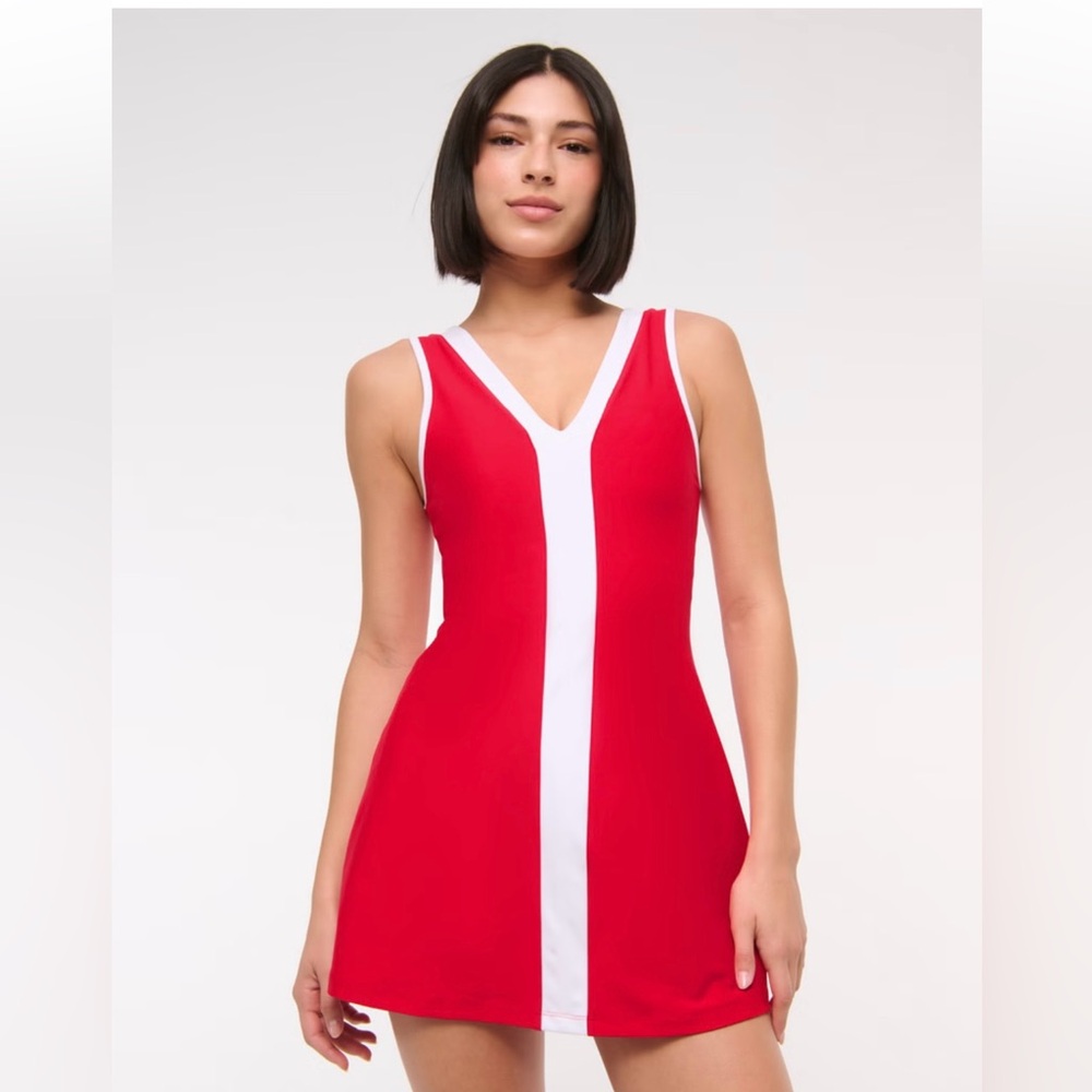 SOLD OUT IN L! Abercrombie & Fitch Red and White Active Dress